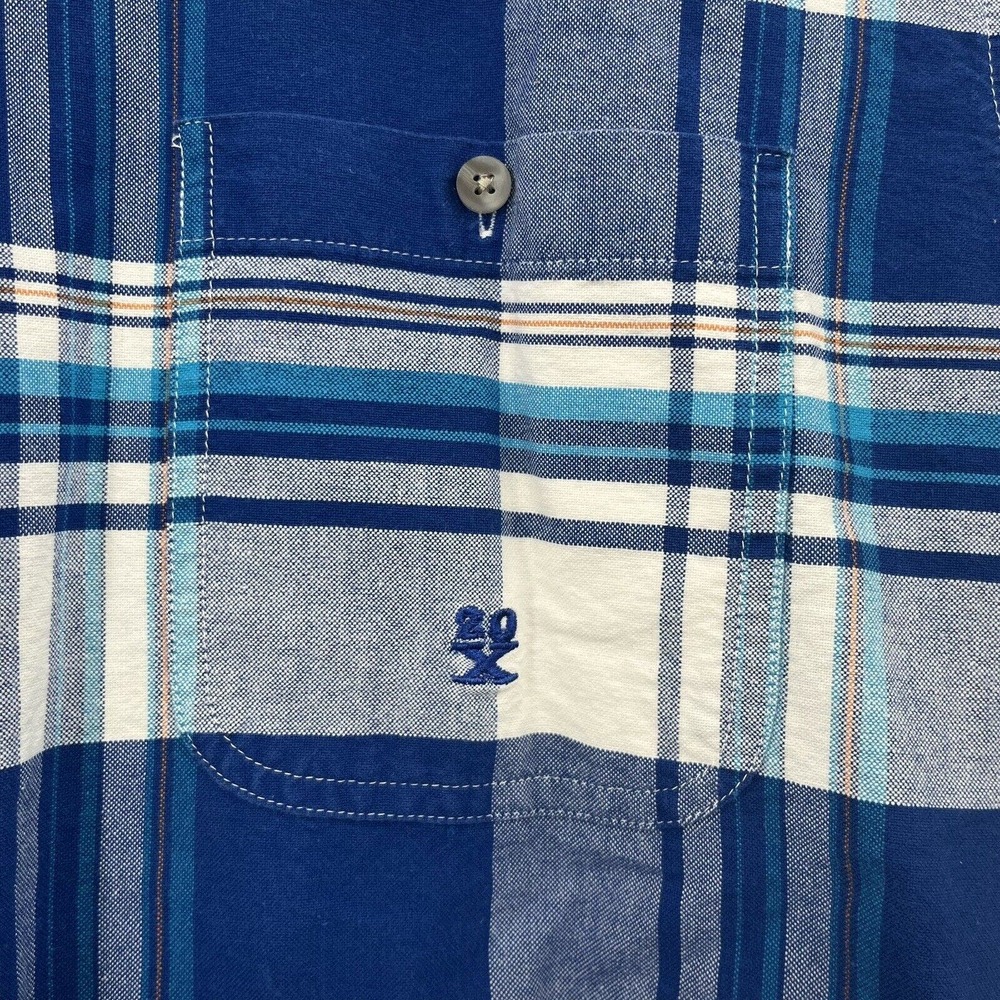 Wrangler 20X Shirt Adult Large L Blue White Plaid Cowboy Western Mens - Picture 3 of 4